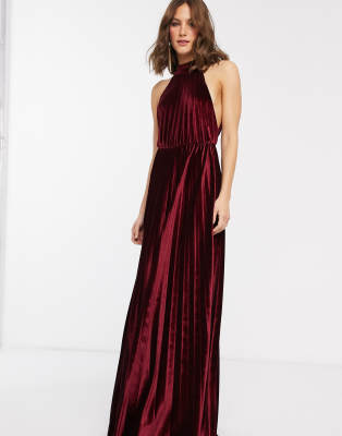 velvet halter neck dress