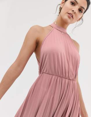 asos design halter maxi dress with split detail