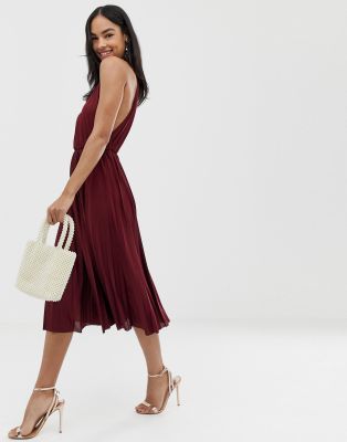 asos pleated dress uk