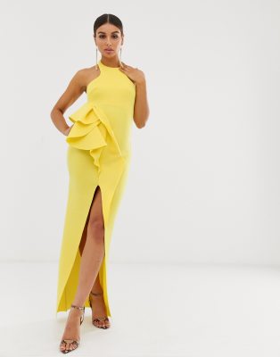 asos design halter maxi dress with split detail