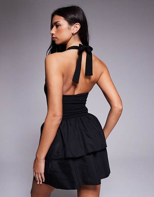 ruffle mini dress Della it offers a comfortable fit that will keep you feeling confident and stylish all day long ASOS DESIGN halter ruffled skirt