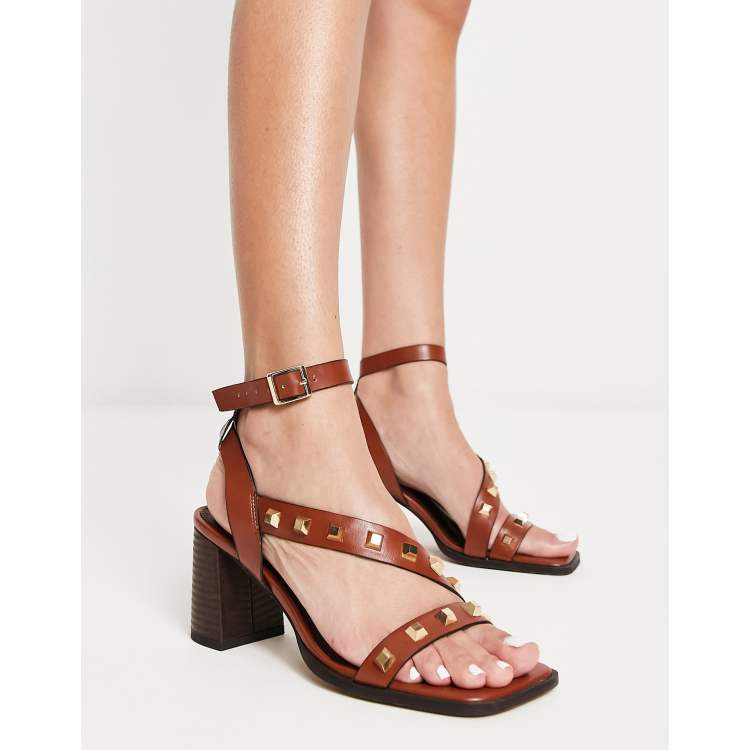 Tan mid 2025 block heel sandals