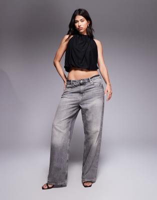 Asos Design Halter Top With Bubble Hem In Black