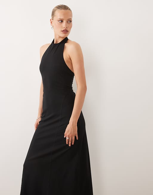 black trapeze dress Donna Karan Women's Sleeveless Maxi in Black, Size XS Rare labels ASOS Design - Halter Midi