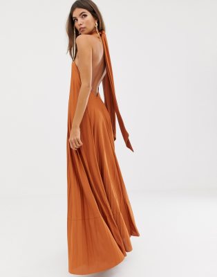 asos design halter maxi dress with split detail