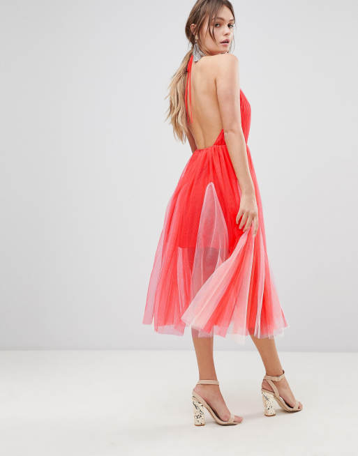 Asos tulle midi dress hotsell