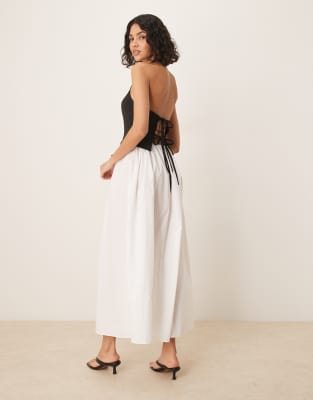 Shop Asos Design Halter Vest Detail Midi Dress In Black