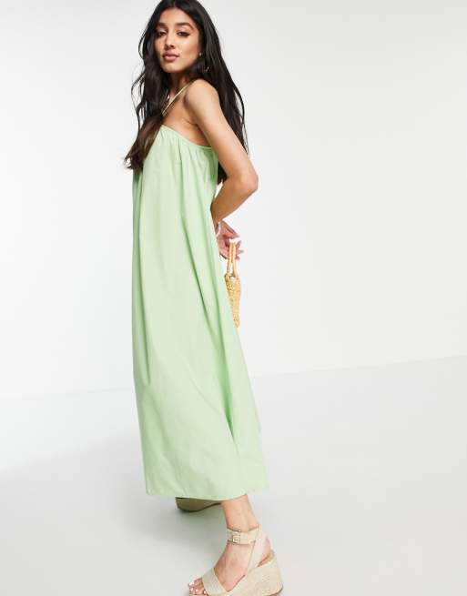 ASOS DESIGN halterneck maxi swing dress in apple green ASOS