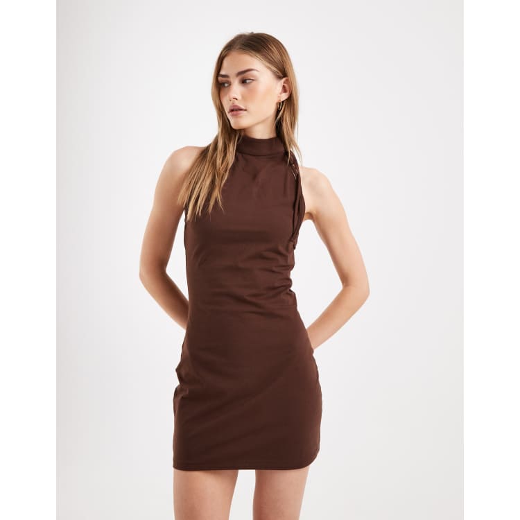 asos brown halter dress ASOS Design - Maxi Dress - Women - Polyester/Polyamide/Wool/Spandex - XS