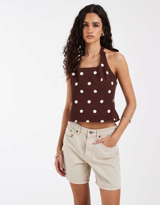 ASOS DESIGN - Haltertop met print, deel van co-ord set, 2 van 4