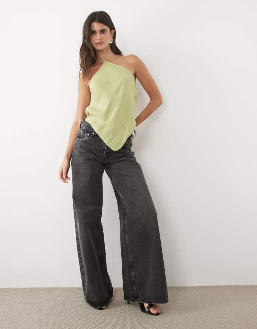 ASOS DESIGN Haltertop mit Schal in Olivgrün, 2 von 4