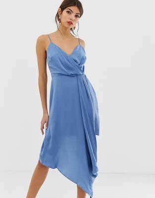 asos blue wrap dress