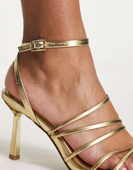 Asos gold cheap shoes heels