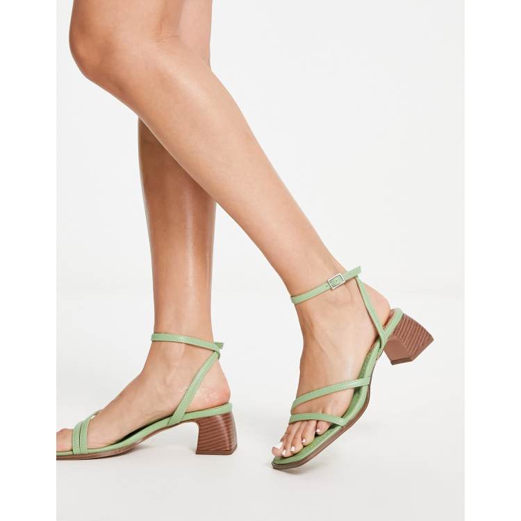 Mint green outlet block heel sandals