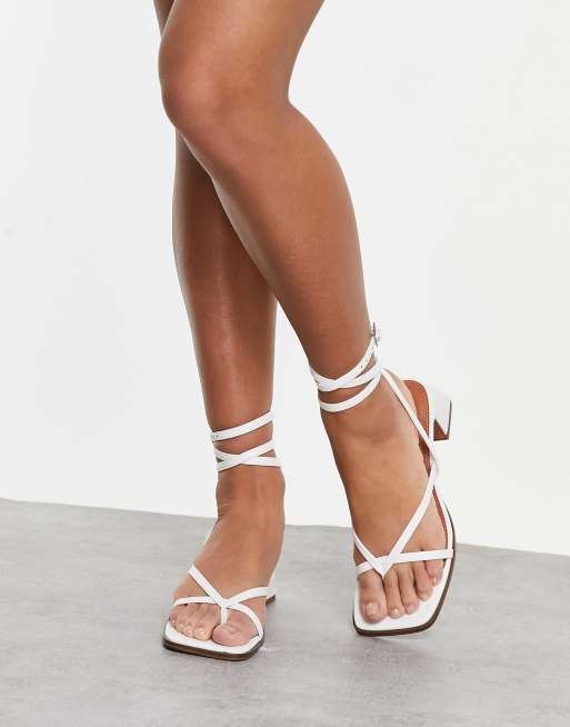 Asos white sandals heels on sale