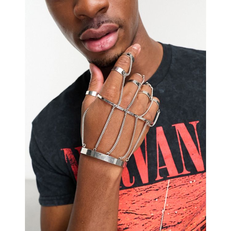 ASOS Ear Cuff Pack With Skeleton Cuff in Metallic for Men