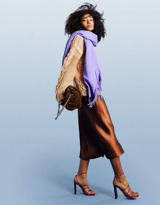 ASOS DESIGN hand knitted cable jumper in camel, 2 of 4