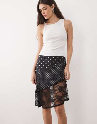 Asos Design Handkerchief Hem Skirt In Black