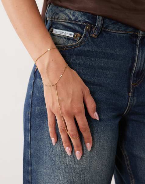 ASOS DESIGN - Handketting van waterbestendig roestvrij staal in goudkleur - view 1