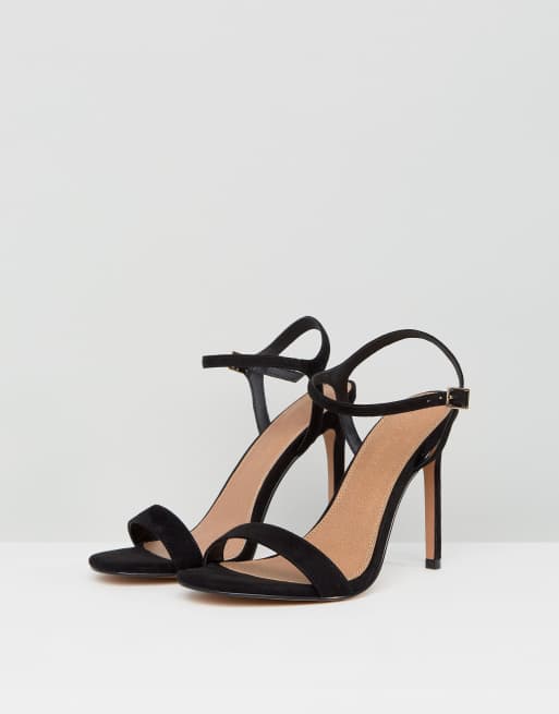 ASOS DESIGN Hands Down – Czarne, minimalistyczne sandały na obcasie na szeroką stopę, 2 z 4
