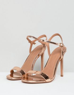 bronze barely there heels