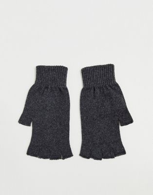 ASOS DESIGN - Handschoenen zonder vingers van gerecycled polyester in grijs