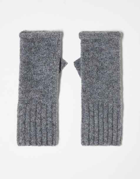 ASOS DESIGN – Handstulpen in Anthrazit mit gerolltem Saum - view 1