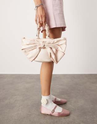 ASOS DESIGN - Handtache in Rosa mit großer Schleife