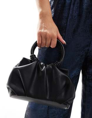 ASOS DESIGN - Handtasche zum Umhängen in Schwarz mit Seilhenkel und abnehmbarem Kettenriemen