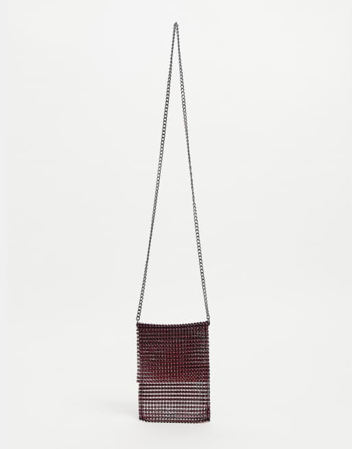 ASOS DESIGN - Handtasje met diamantjes in roze