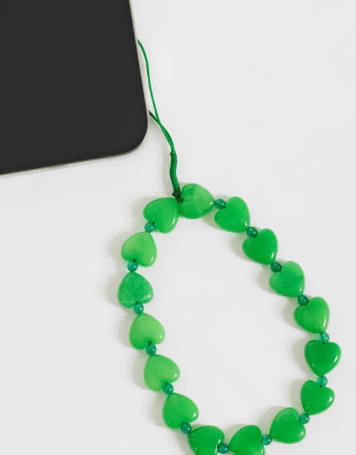 ASOS DESIGN Handyband mit grünen Herzsteinen, 2 von 3