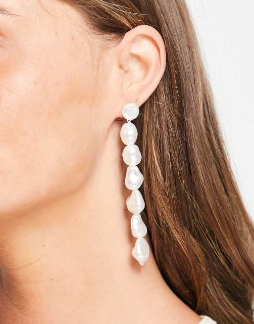 ASOS DESIGN – Hängeohrringe aus künstlichen Süßwasserperlen