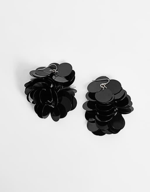 ASOS DESIGN – Hängeohrringe mit schwarzen Paillettenscheiben, 3 von 4