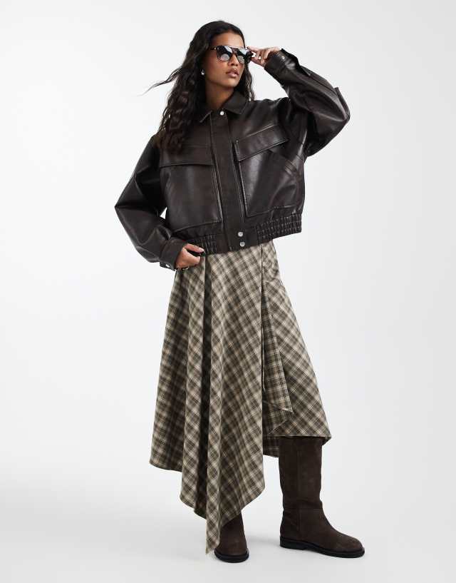 ASOS DESIGN hanky hem maxi skirt in check | ASOS