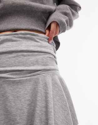 Asos Design Hanky Hem Mini Skort In Gray