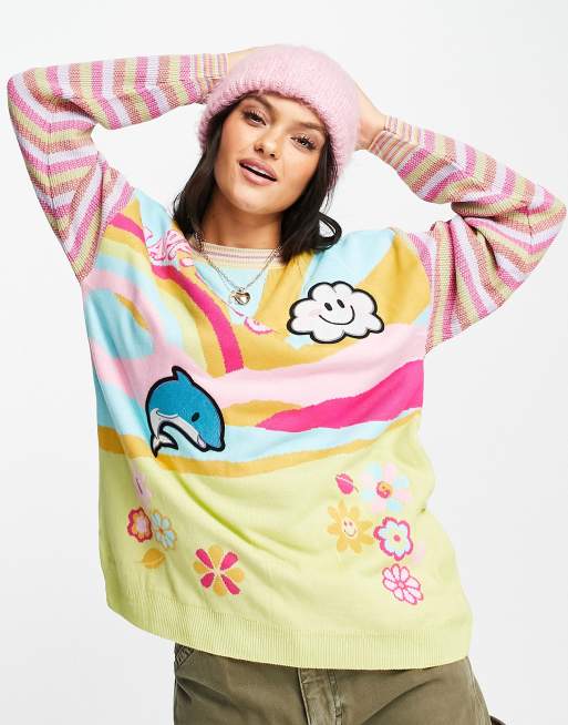 ASOS DESIGN - Happy Day - Trui met badges