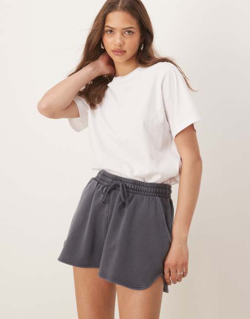 ASOS DESIGN - Hardloopshort van sweaterstof in blauw met wassing, 3 van 5
