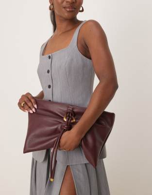Asos Design Hardware Detail Wrap Flap Clutch Bag