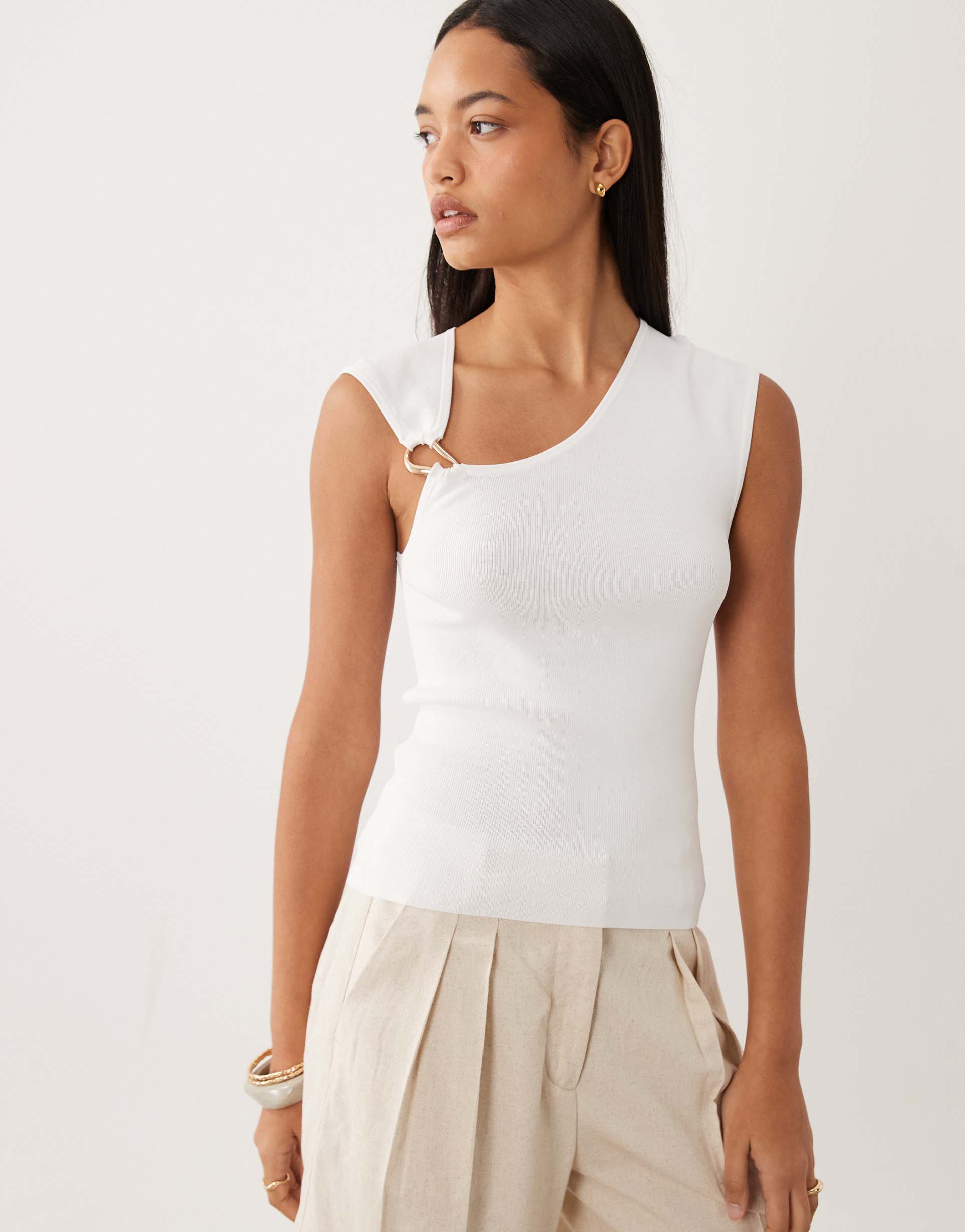 asos design hardware structured top in white