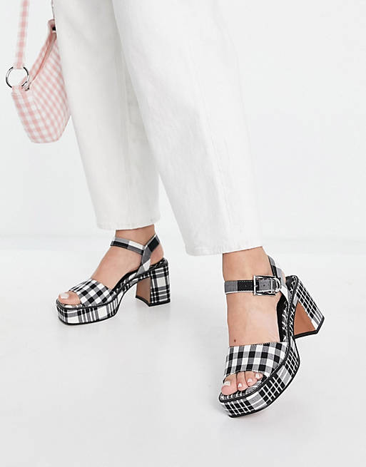 ASOS Hardy Platform Mid Heeled Sandals Womens Shoes Heels Sandal heels 