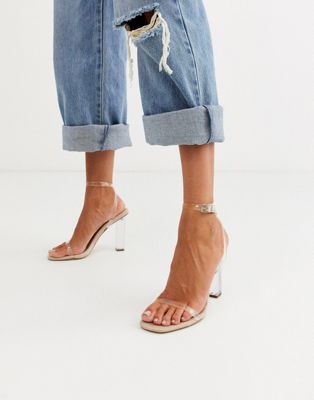 clear barely there sandals