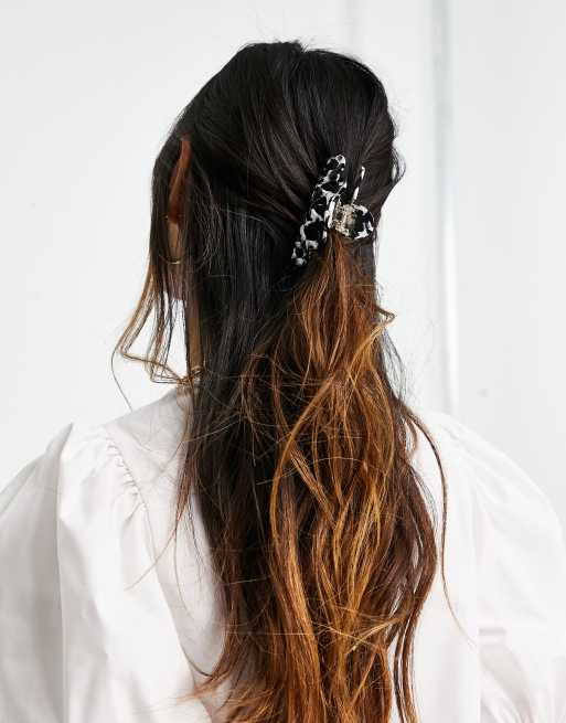 ASOS DESIGN - Hårklemme i sort/hvid resin, 2 af 4