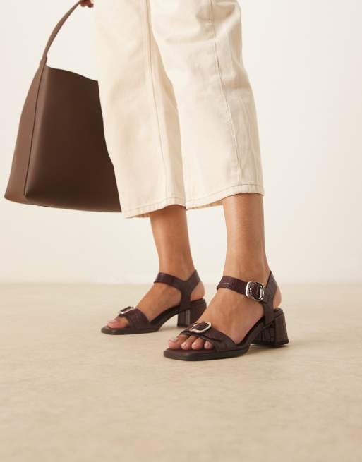 ASOS DESIGN – Harland – Premium – Vinröda läderskor med spännen och halvhög klack, 3 av 4
