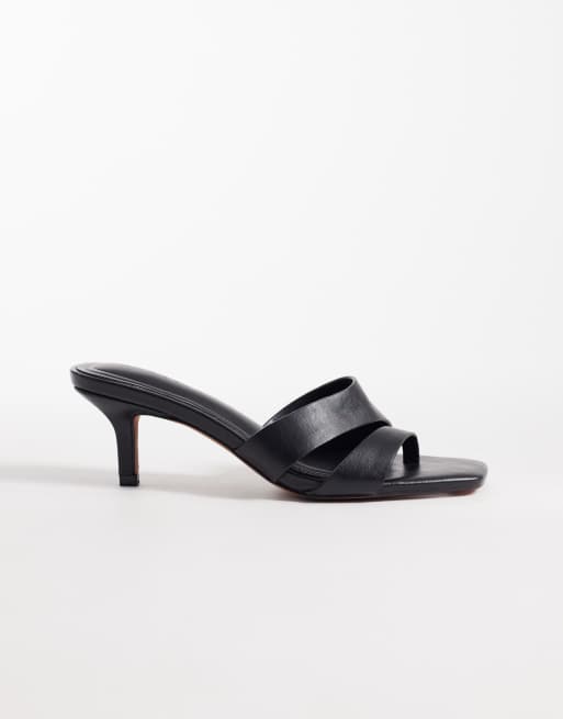 ASOS DESIGN - Harlee - Asymmetrische muiltjes met dubbele bandjes in zwart, 2 van 4