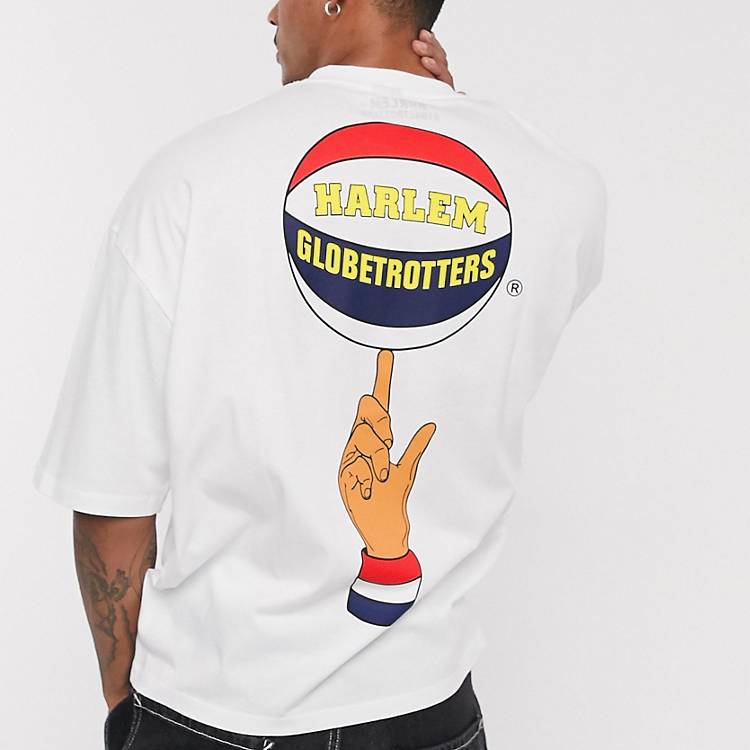 ASOS DESIGN – Harlem Globe Trotter – Oversized-T-Shirt, vorn und hinten  bedruckt | ASOS