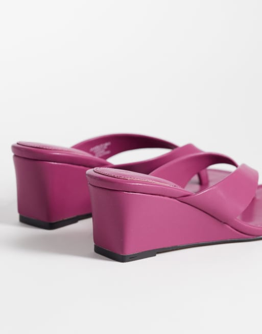 ASOS DESIGN – Harlow – Lila sandaler med kilklack och tårem, 3 av 4