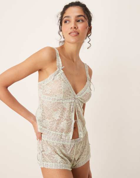 ASOS DESIGN - Harlow - Short met lint in saliegroen - view 1