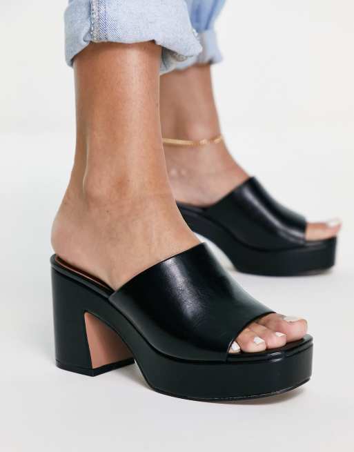 Mules store plateforme noir