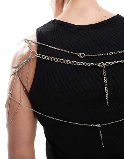 ASOS DESIGN - Harnais d'épaules à chaînes pendantes - Argenté, 4 de 4
