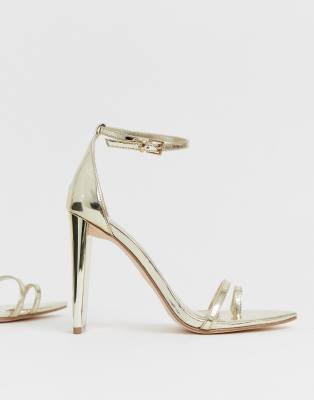 asos gold sandals heels